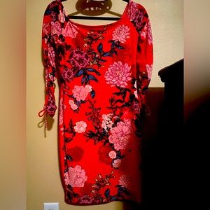 Guess red floral dress
